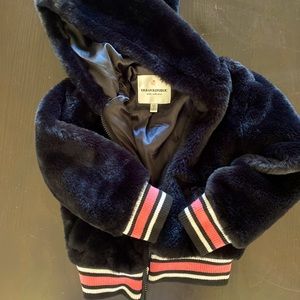 Girls Urban Republic Faux Fur Zip Up Coat, Size 4